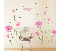 粉色百合花墙贴 为家居增添一抹柔美春意